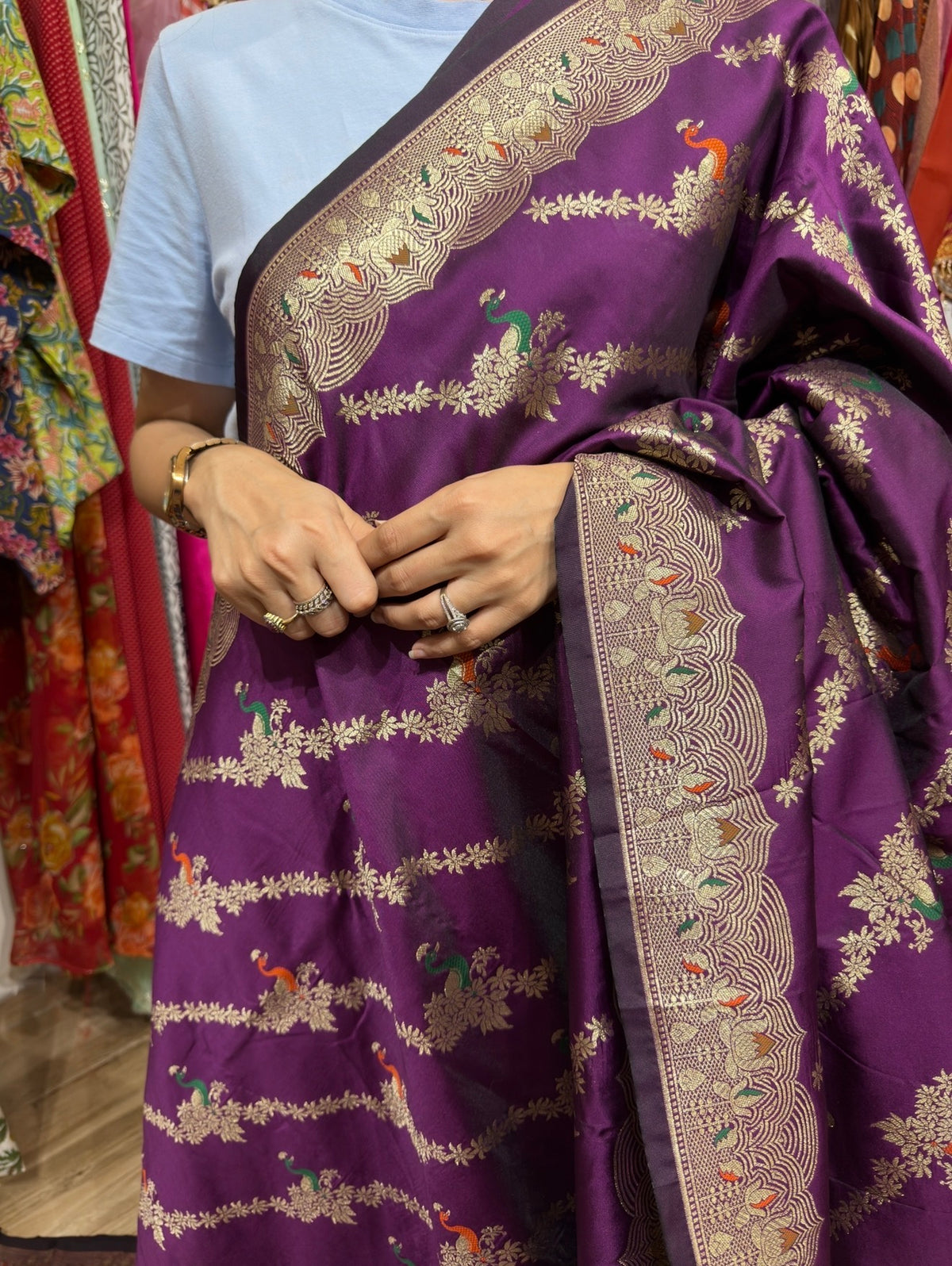 Sale Saree | with blouse| Woven Motifs | Silk