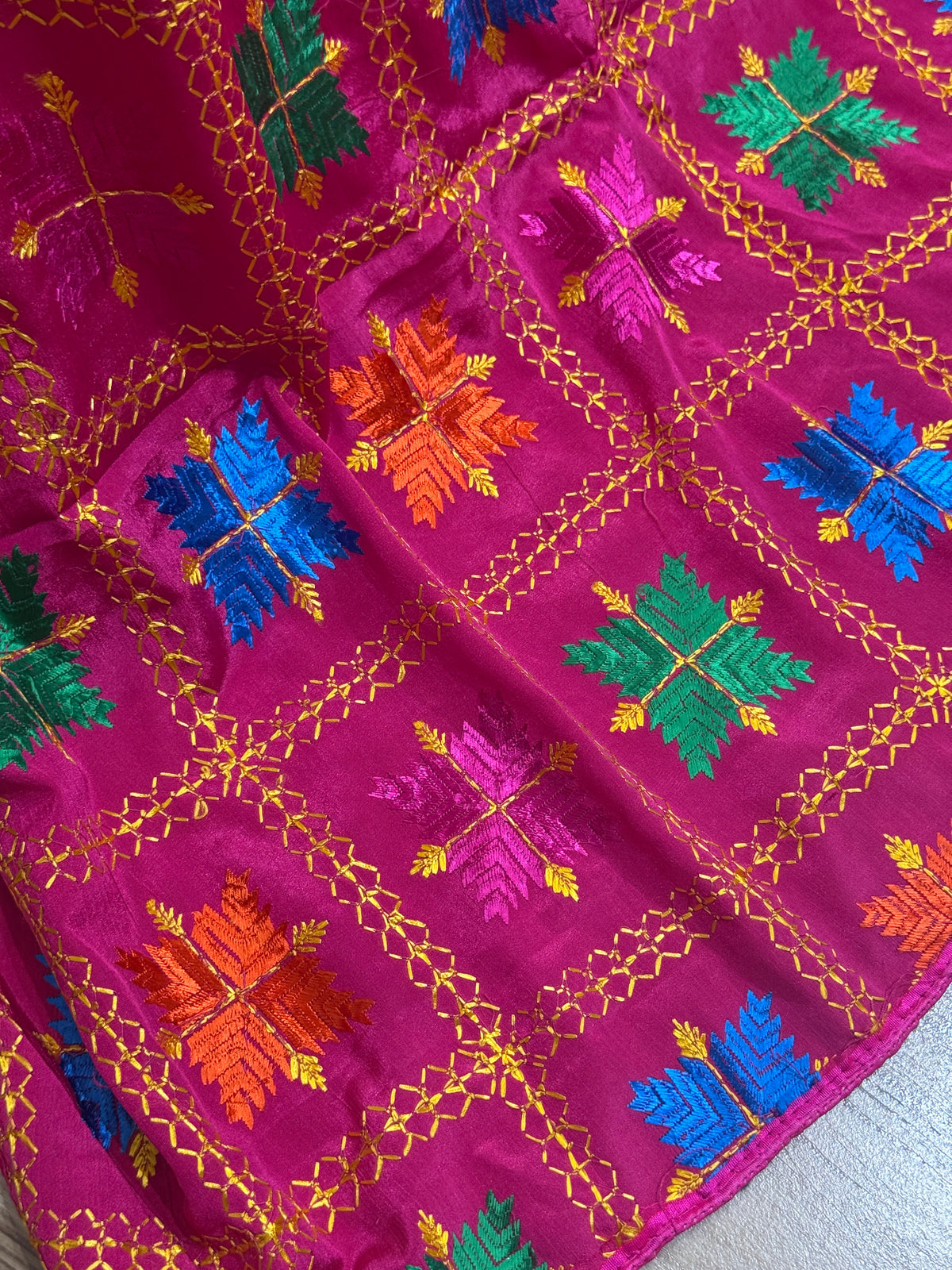 Pink Phulkari Duppata