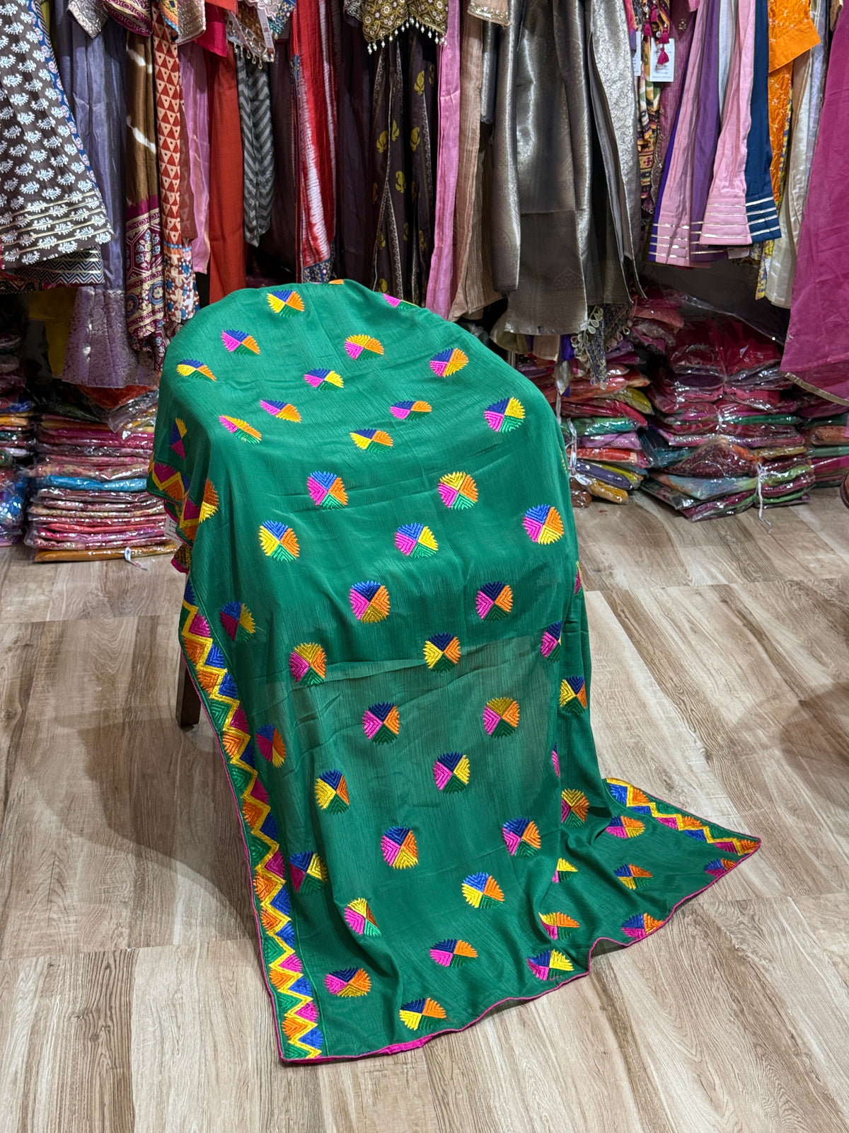 Green Phulkari Duppata