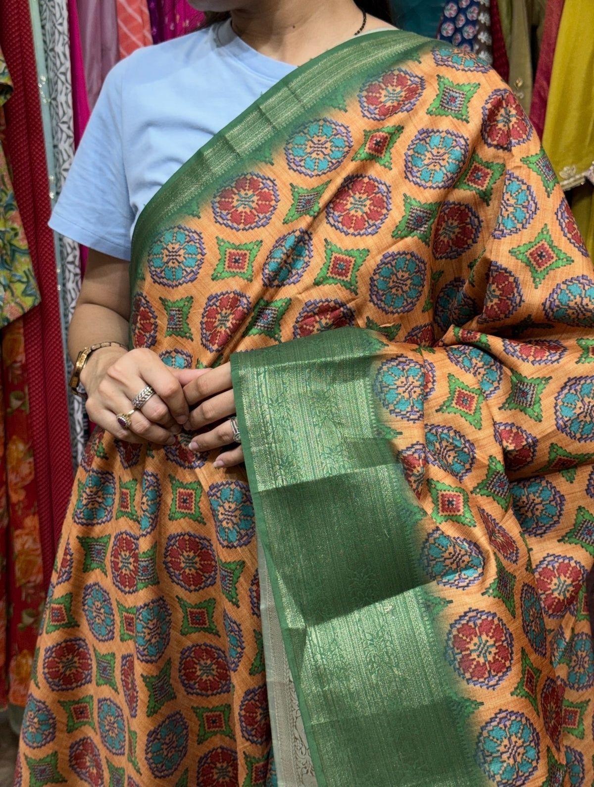 Sale Saree | with blouse| Silk Cotton| woven border