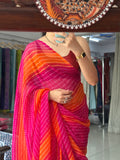 Georgette Leheriya Saree|with running blouse| Budget Friendly