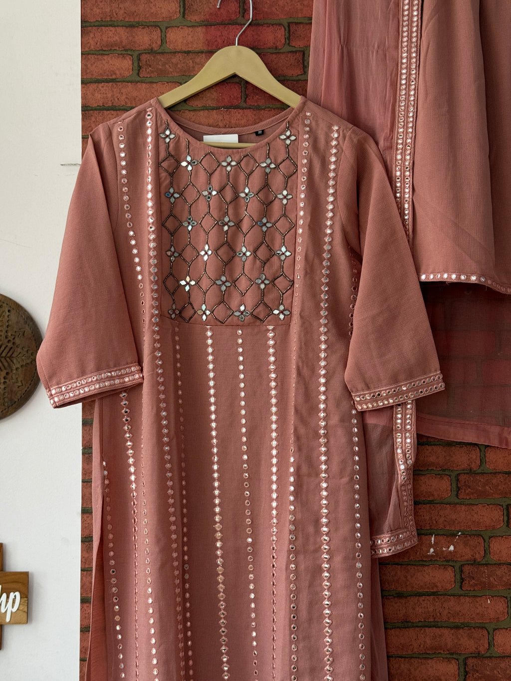 Mauve Suit | Partywear| Hand embroidered| Palzo Set