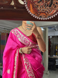 Pink Ombre Dola Silk Saree|Gota patti with sequin work| With embroidered blouse | Partywear