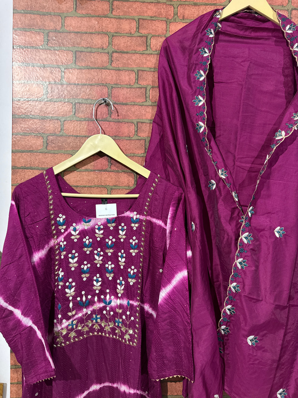 Purple Suit Set | Silk cotton  | With lining| Embroidered|