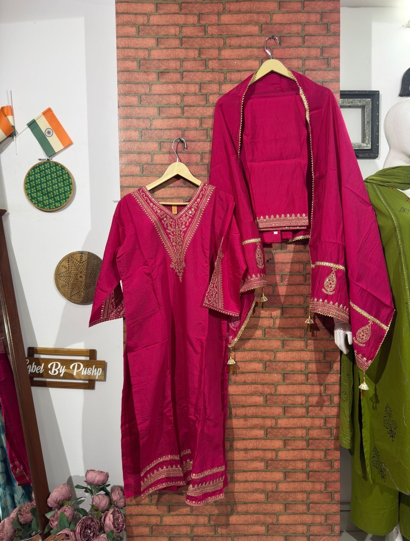 Pink Suit Set | Embroidered | Cotton Silk| With lining