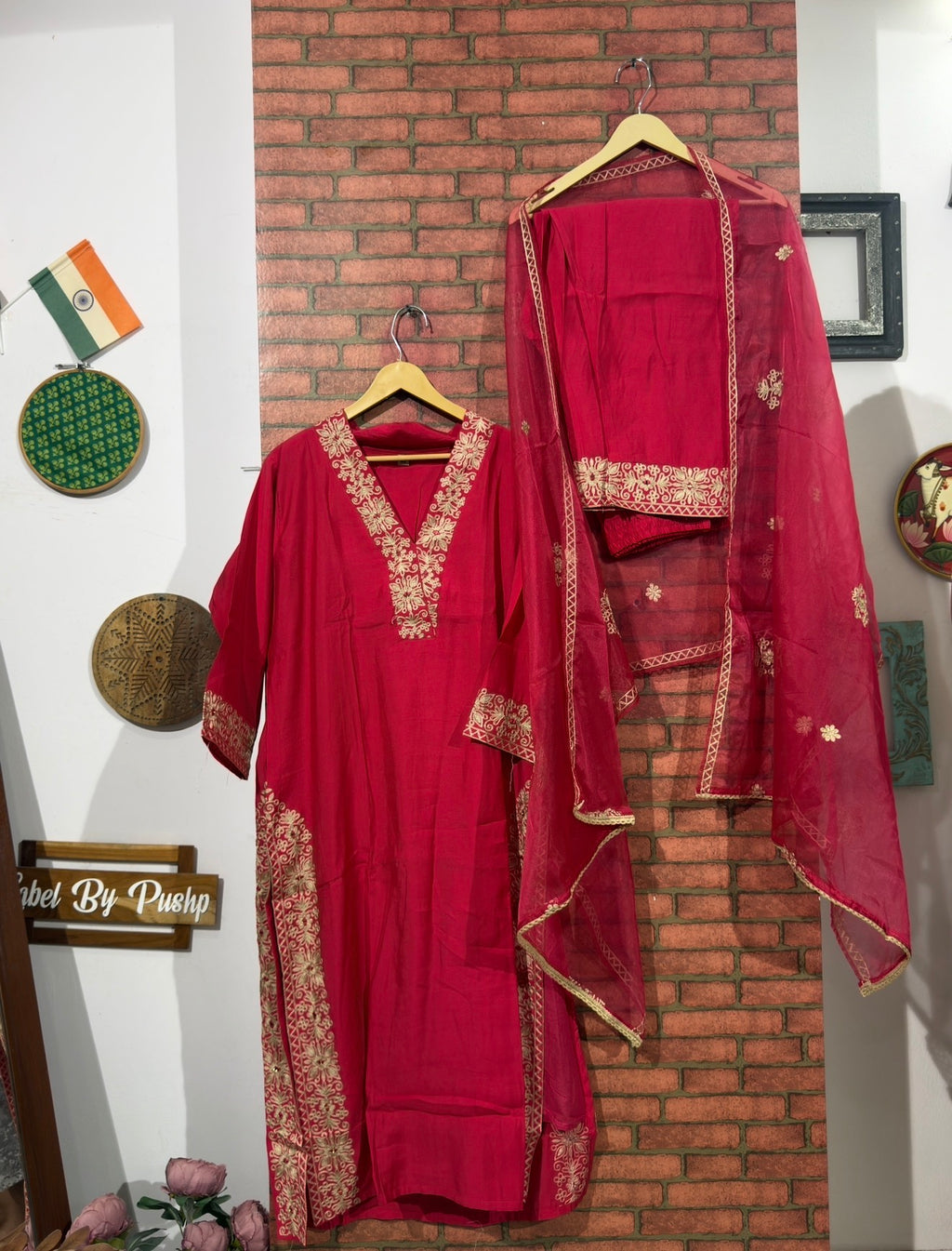 Pink Suit Set | Embroidered | Cotton Silk| With lining