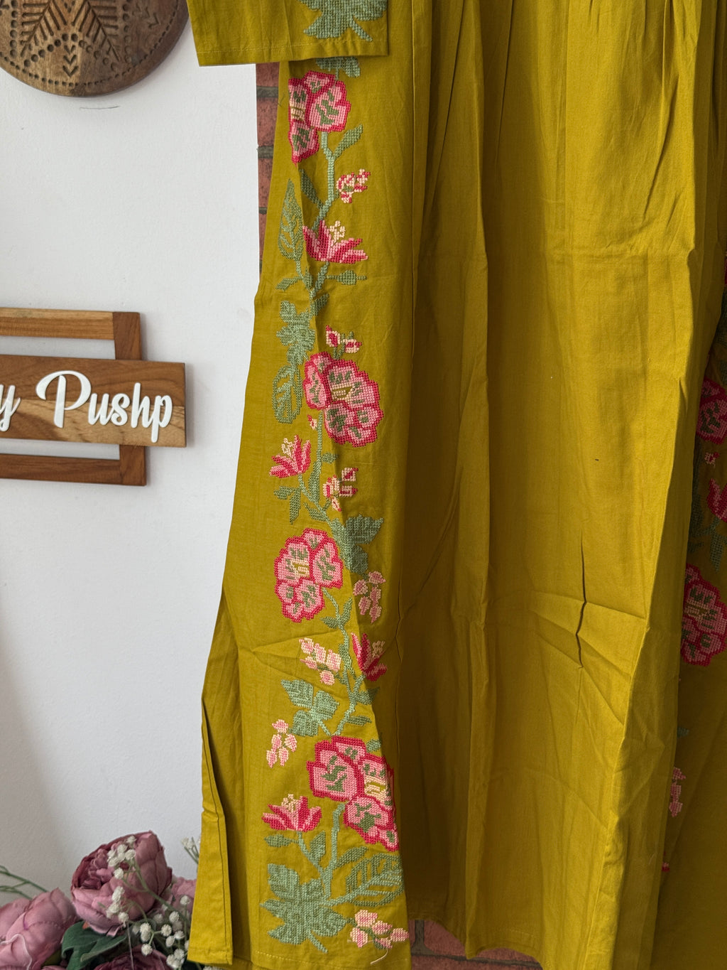 Green Embroidered Suit |Cotton