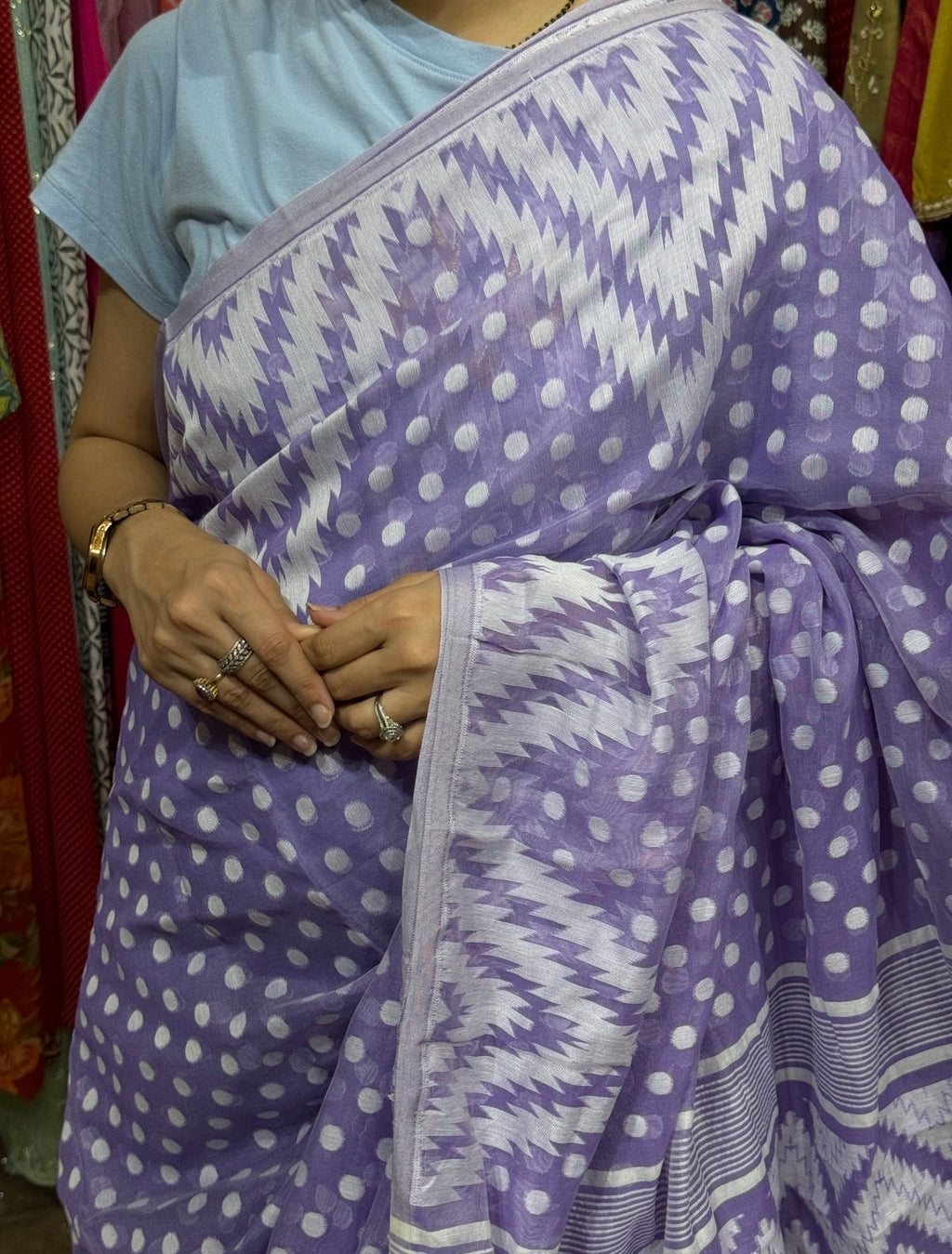 Sale Saree | with blouse | Cotton Jamdani