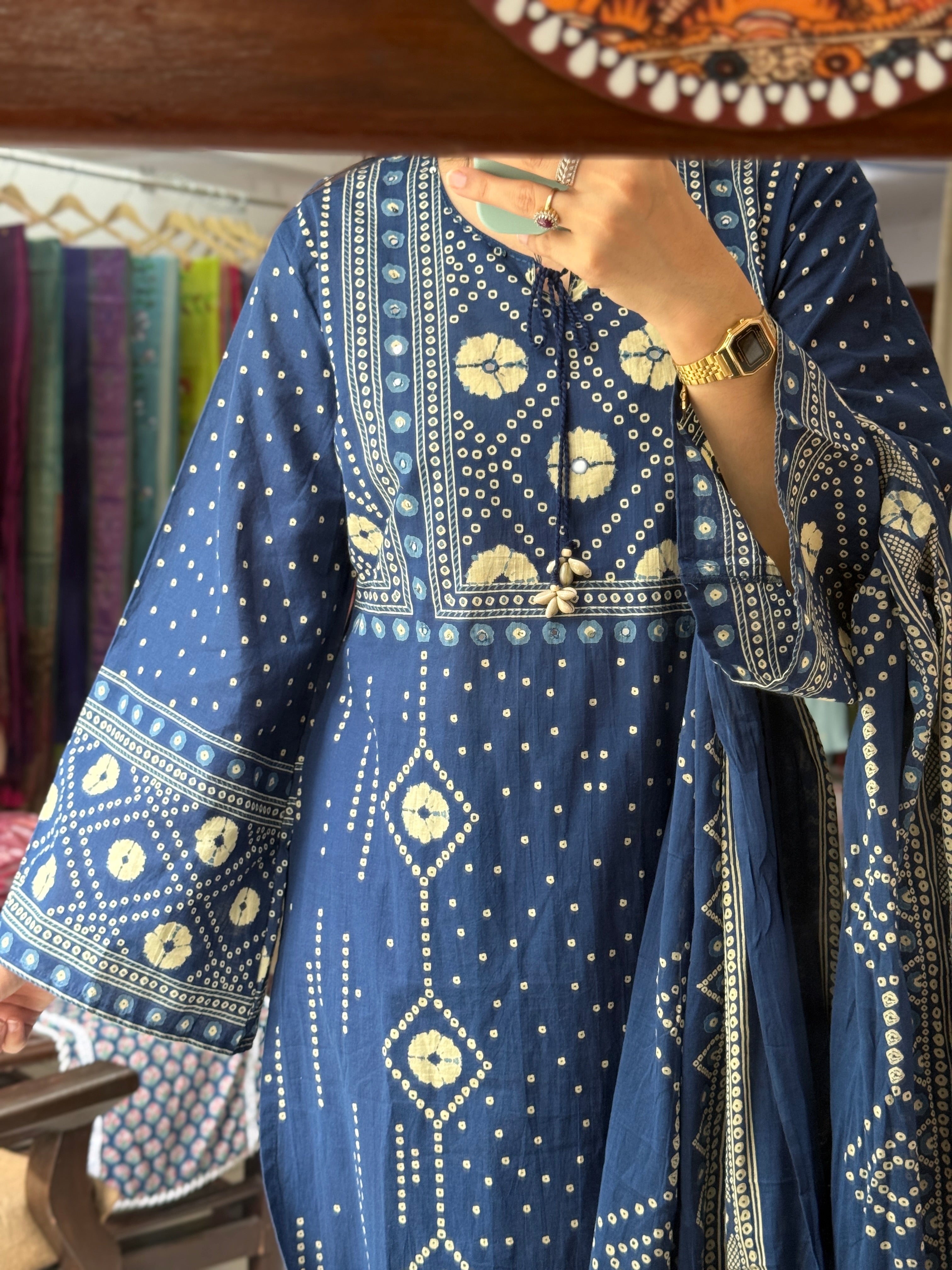 Blue Bandhani| Cotton suit| Comfy Pakistani Set