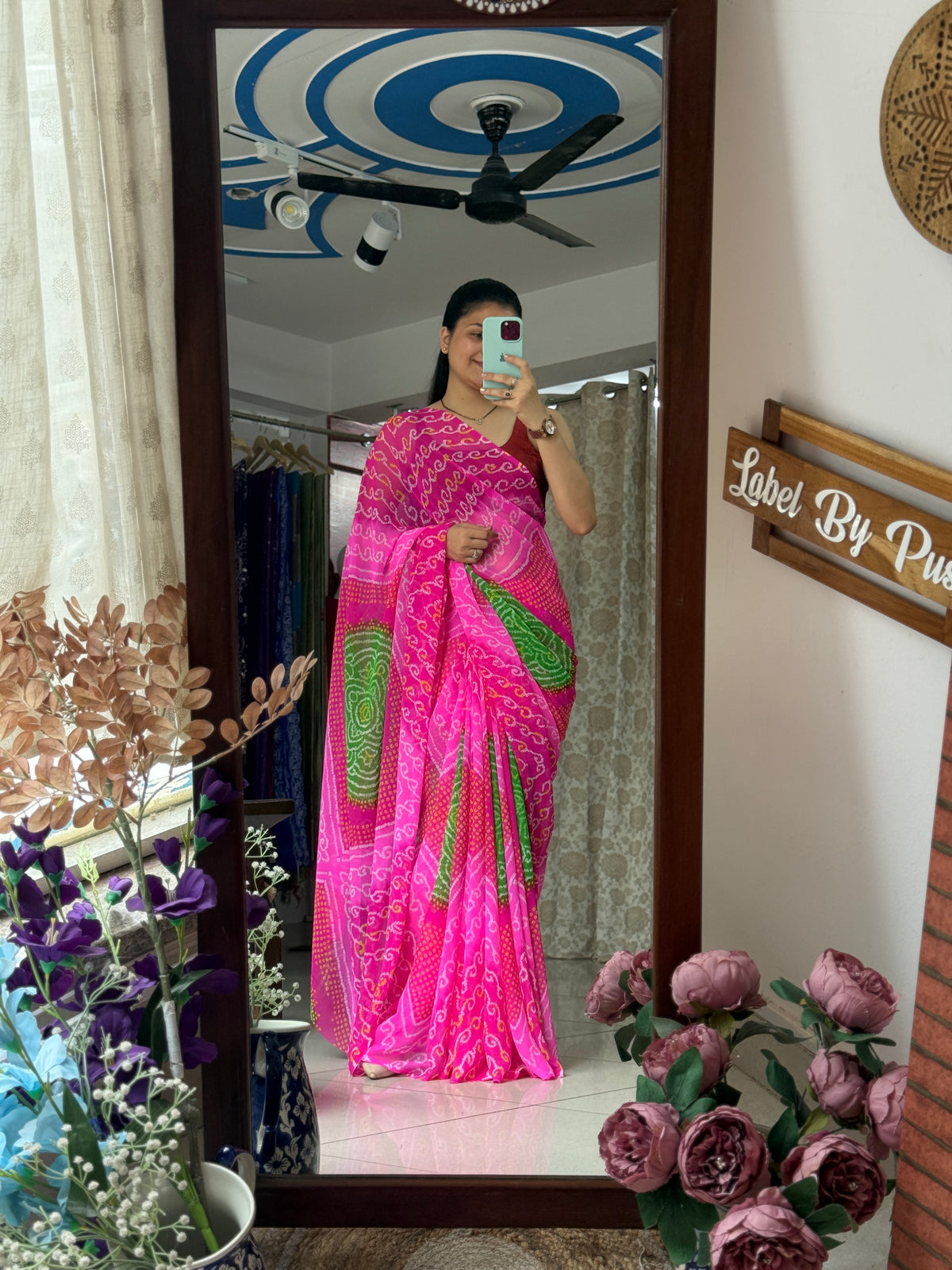 Dual tone bandhani thaal saree| without  blouse piece| Timeless bandhani charm| Pure Georgette
