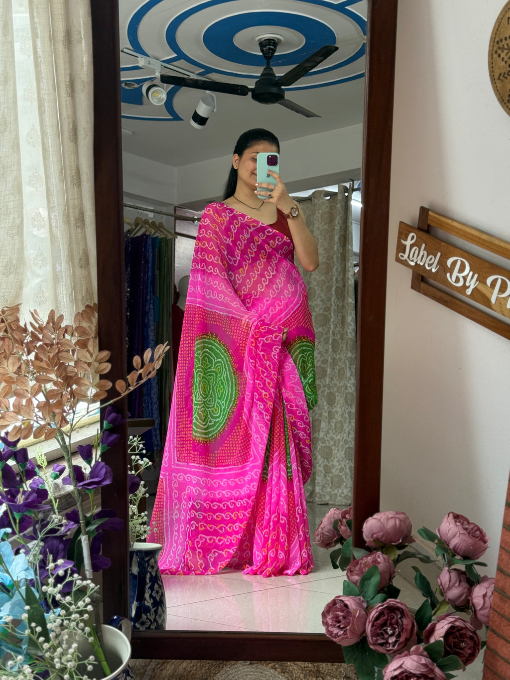 Dual tone bandhani thaal saree| without  blouse piece| Timeless bandhani charm| Pure Georgette