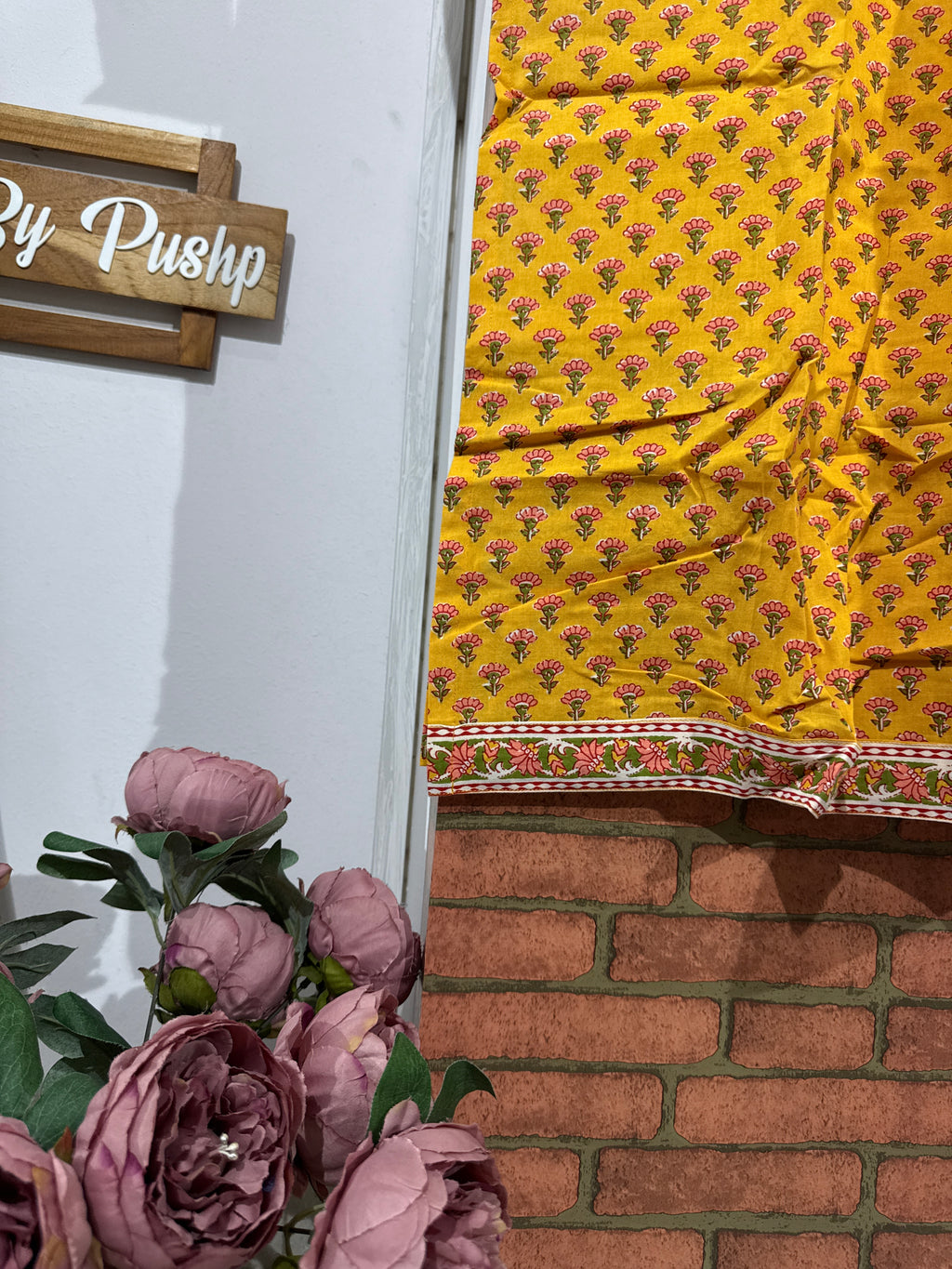 Yellow Suit Set | cotton| Block Printed