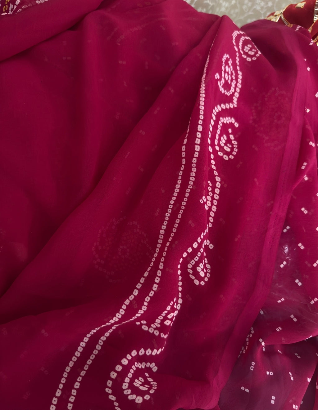 Pink Bandhani Saree | Gotta pati work| Partywear Special| with blouse