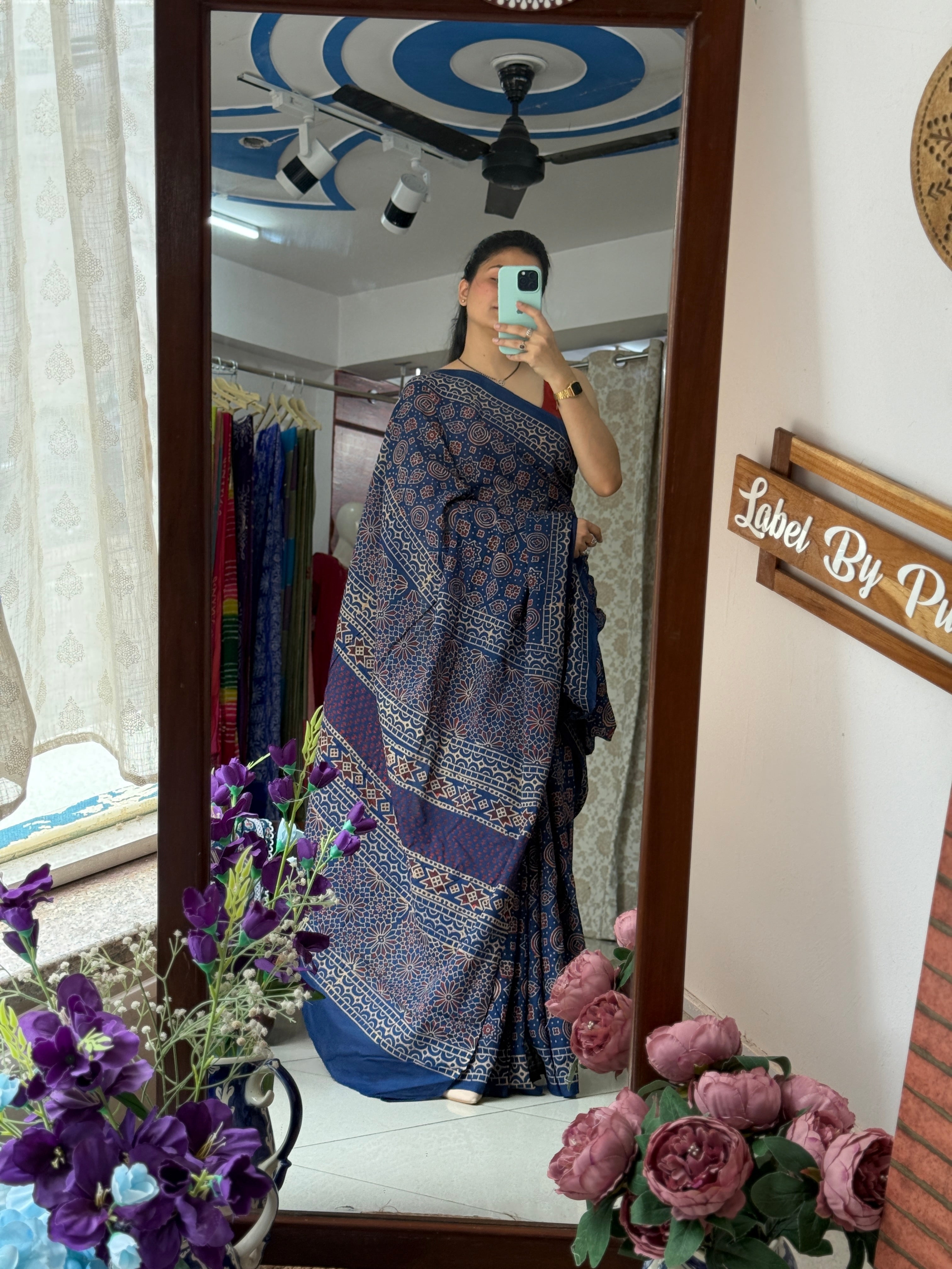 Block printed cotton saree|with blouse