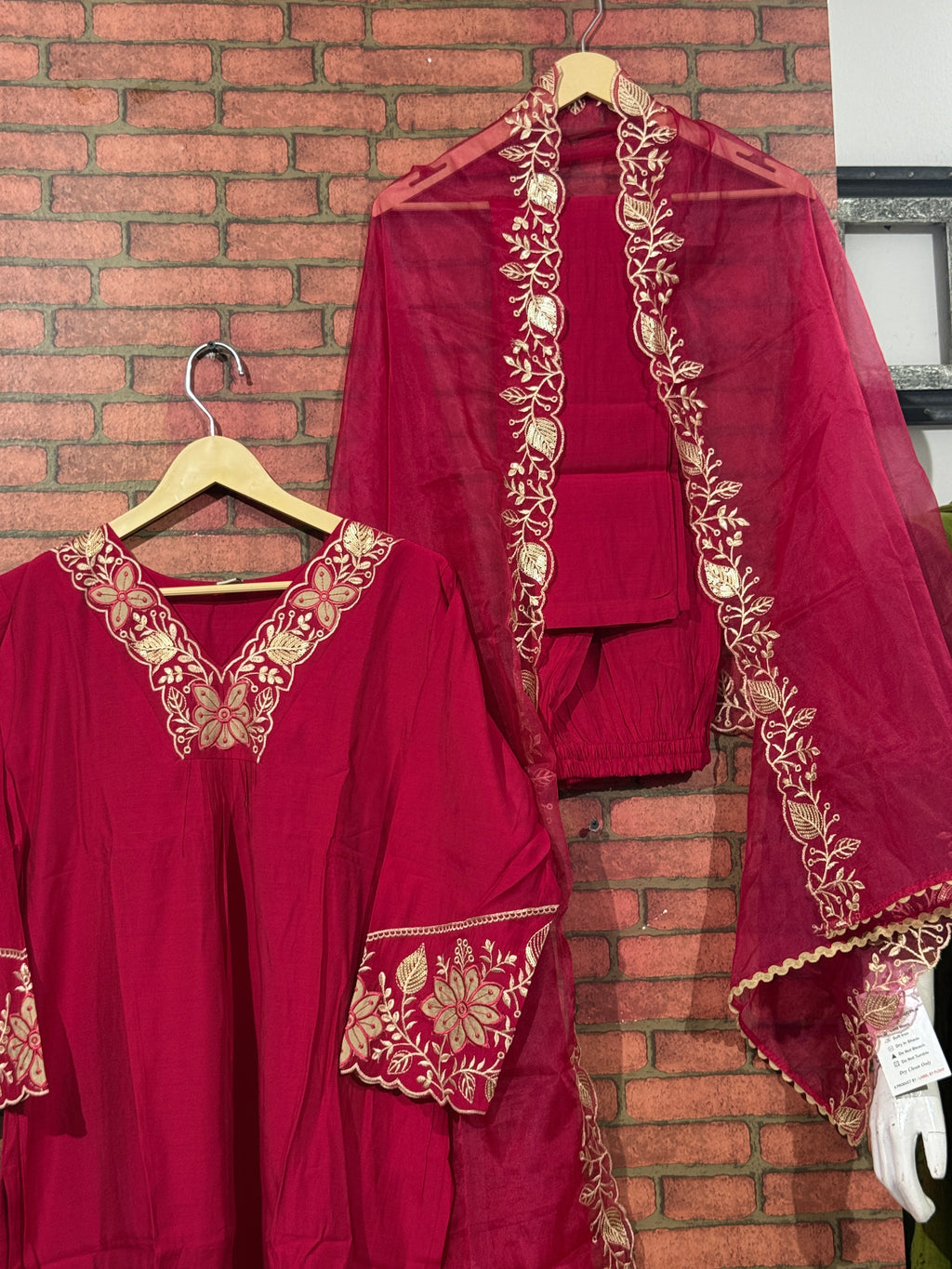 Pink Suit Set | Embroidered | Cotton Silk