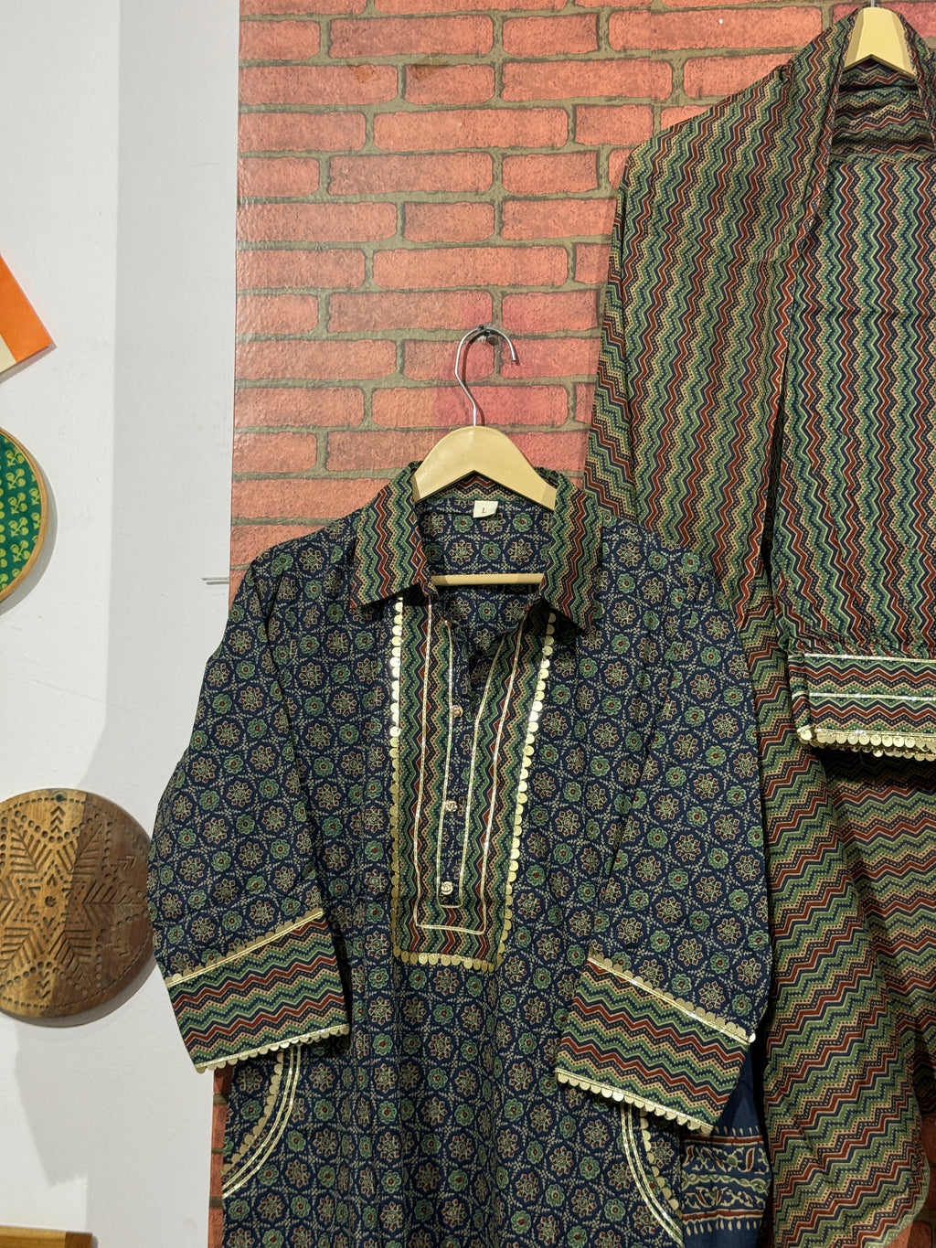 Blue Suit Set|Collar pattern| Pathani Look| Cotton