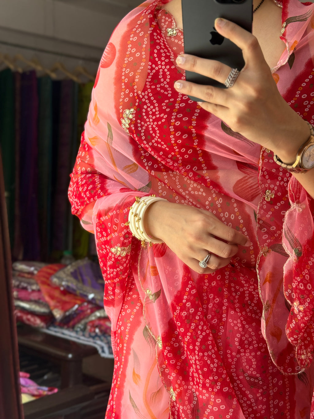 Pure Georgette Digital Printed Saree| Handwork cutdana detailing| Without blouse