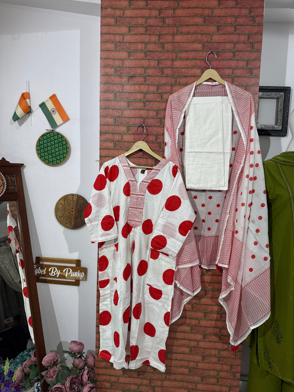 Polka Dot Suit Set| With lining| Cotton| With pockets
