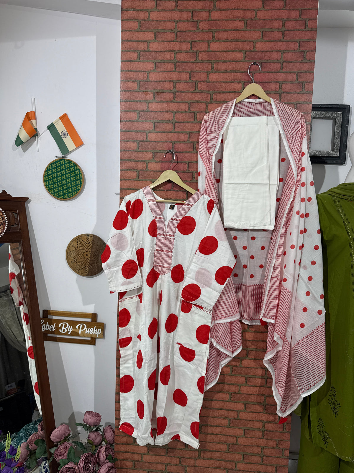 Polka Dot Suit Set| With lining| Cotton| With pockets