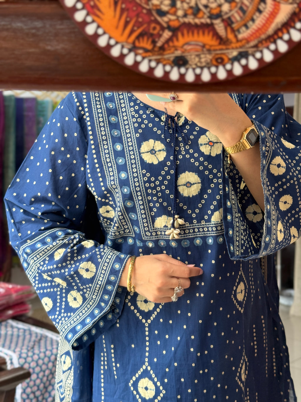Blue Bandhani| Cotton suit| Comfy Pakistani Set