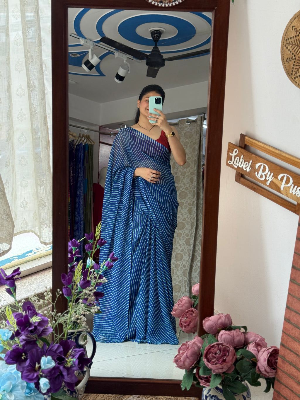 Georgette Leheriya Saree|with running blouse| Budget Friendly