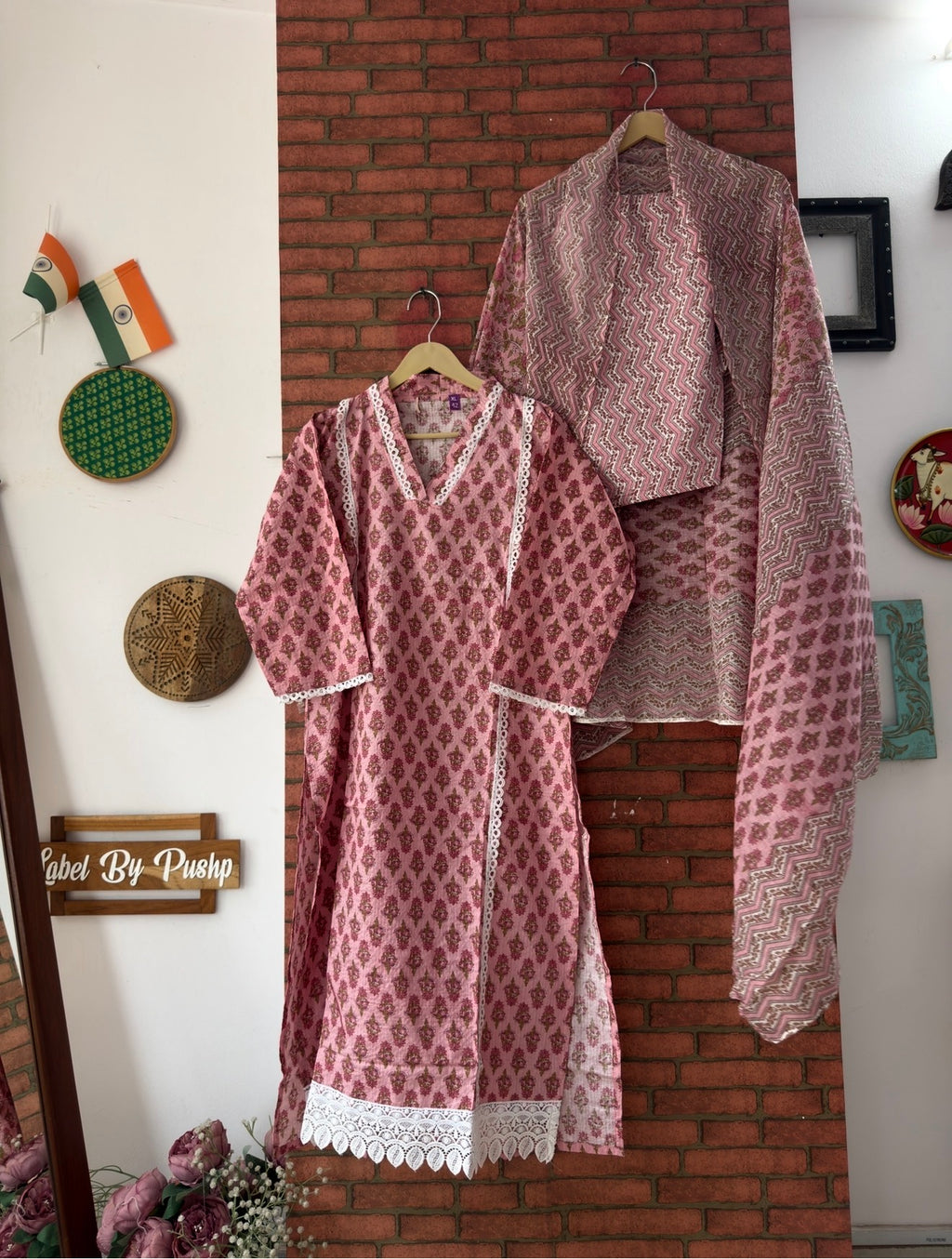 Pink Lacework Suit |Cotton|