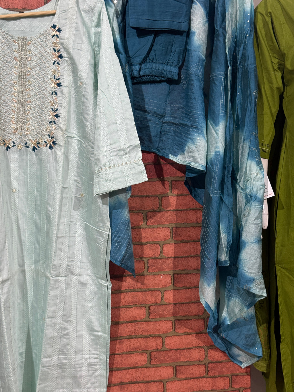 Firozi Suit Set | Embroidered | Cotton Silk| With lining