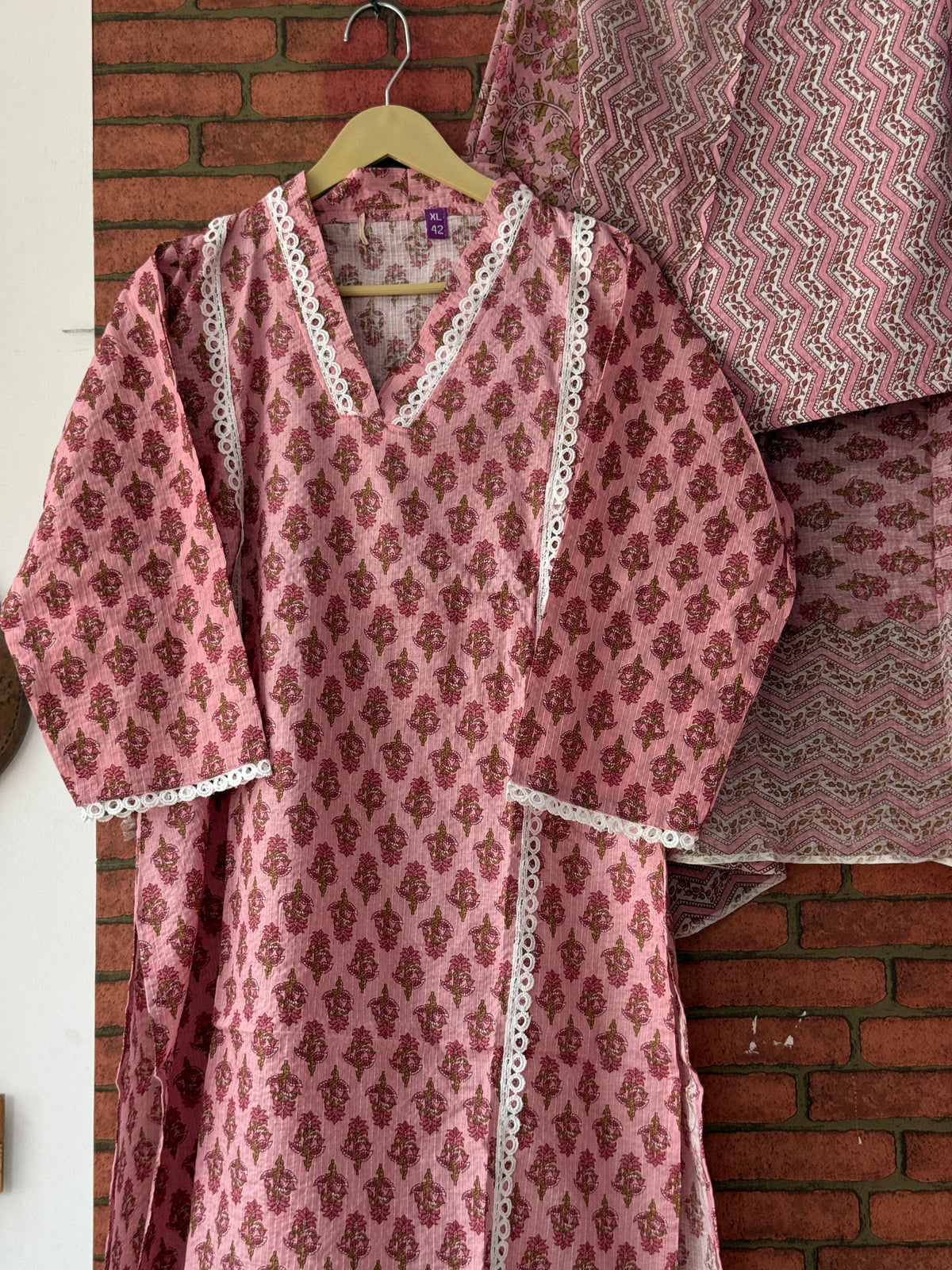Pink Lacework Suit |Cotton|