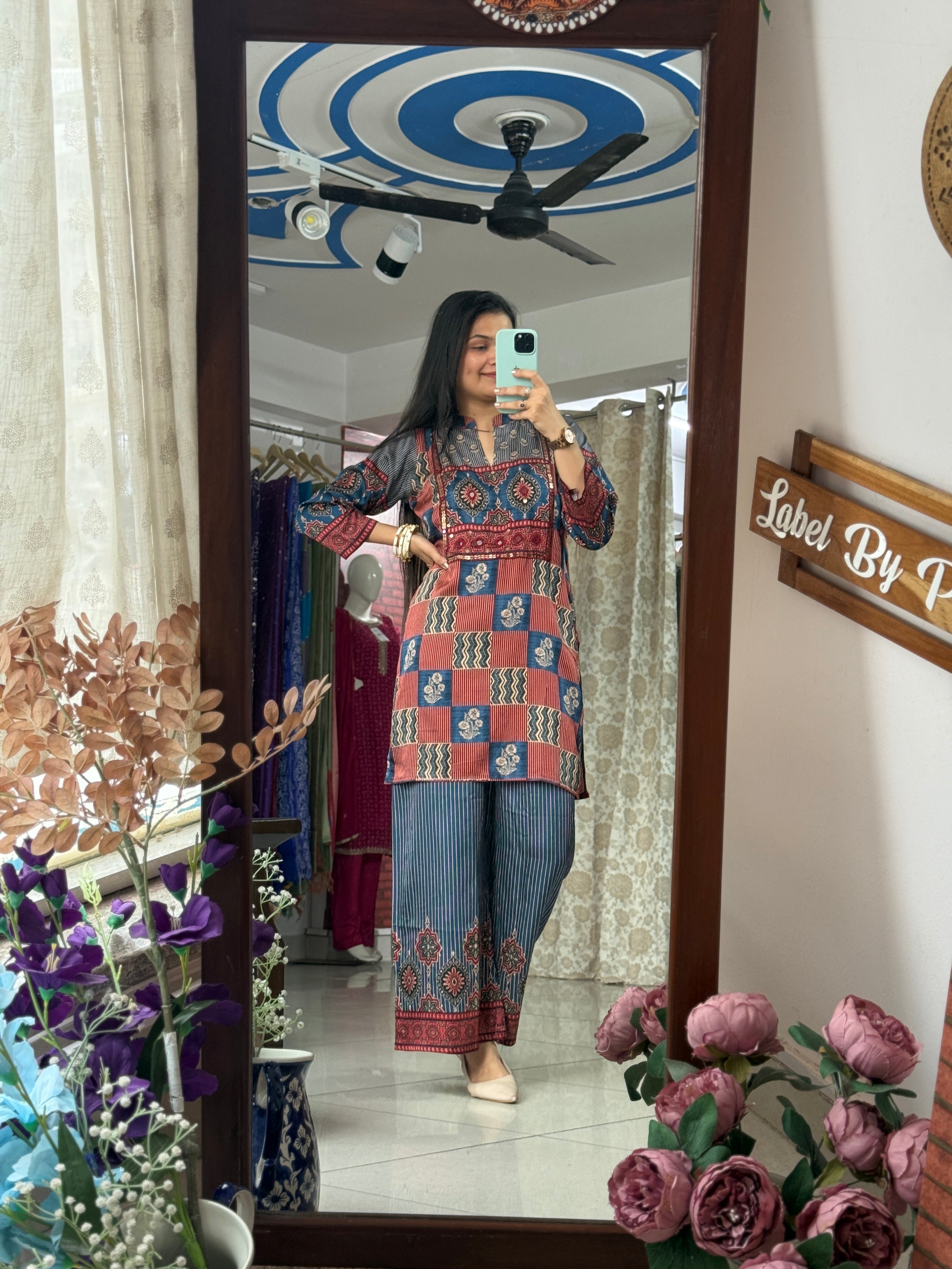 Ajrakh Print | Muslin Co Ord Set | Comfort with Look
