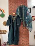 Teal Handwork Suit |Cotton Silk | Lining