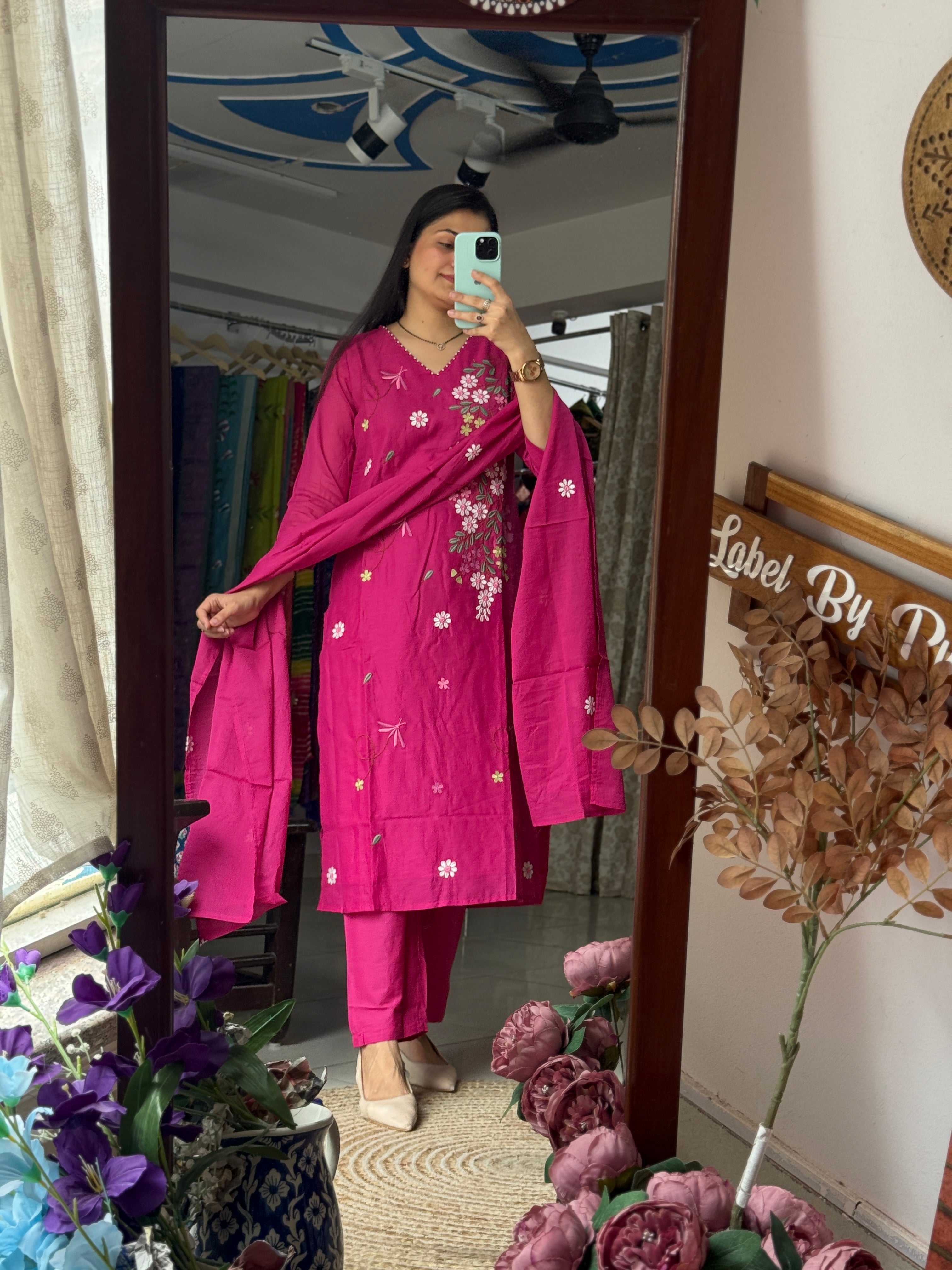 Mul cotton| Embroidered Suit | Duppata | cotton lining