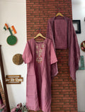 Mauve Suit |With lining| Embroidered| Silk Cotton
