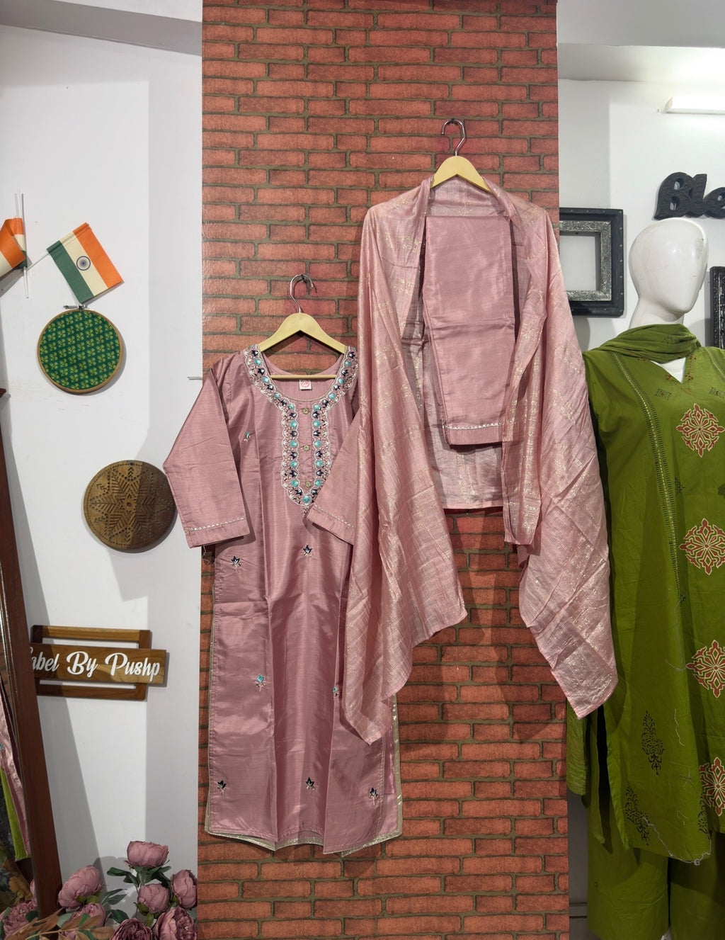 Peach Suit Set | Embroidered | Cotton Silk| With lining