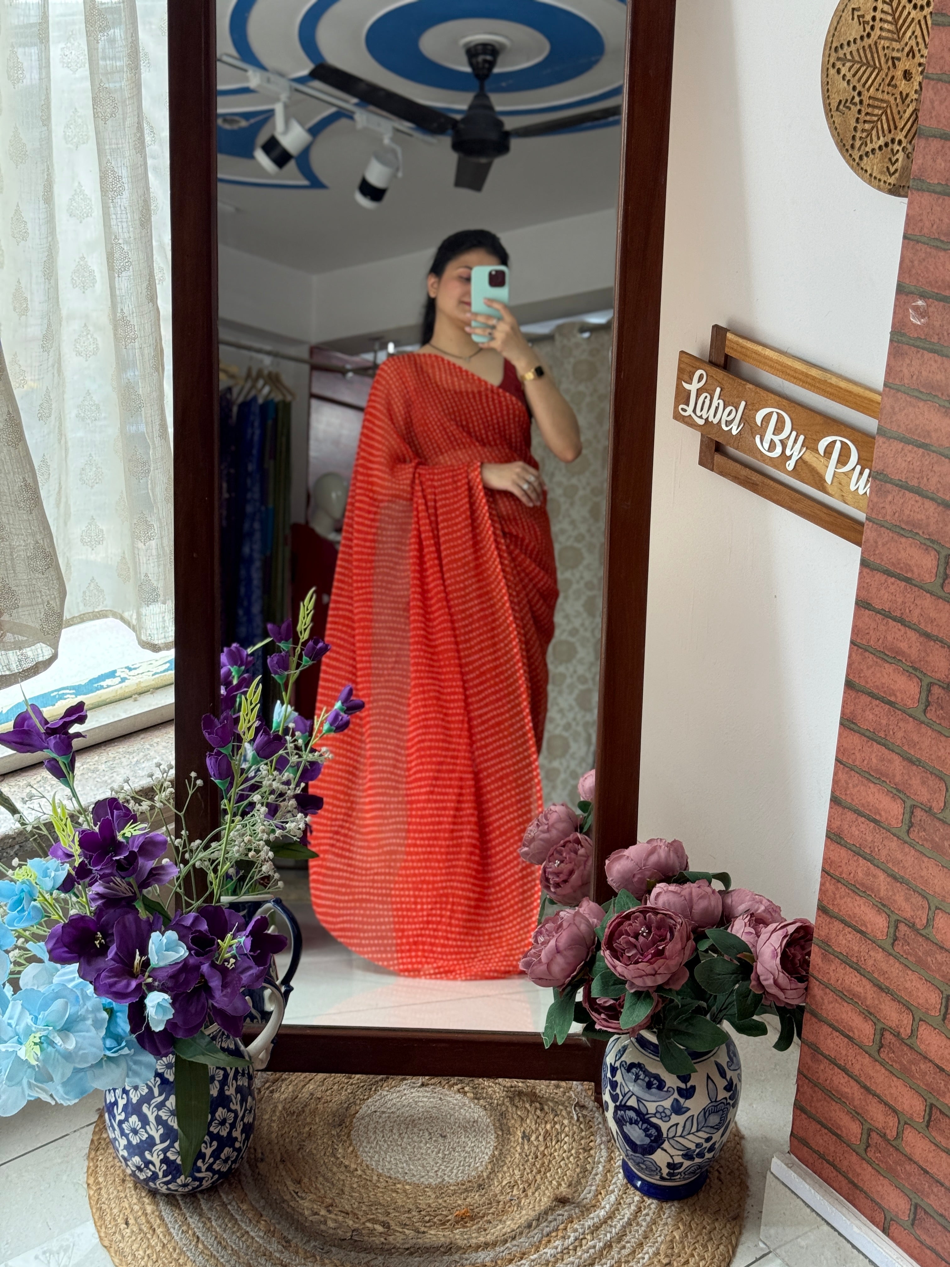 Georgette Leheriya Saree|with running blouse| Budget Friendly
