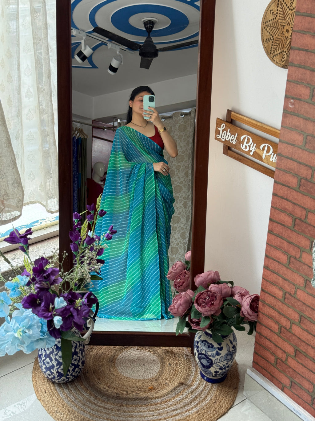 Georgette Leheriya Saree|with running blouse| Budget Friendly