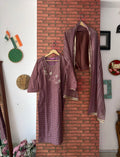 Onion Pink Suit |With lining| Embroidered| Cotton