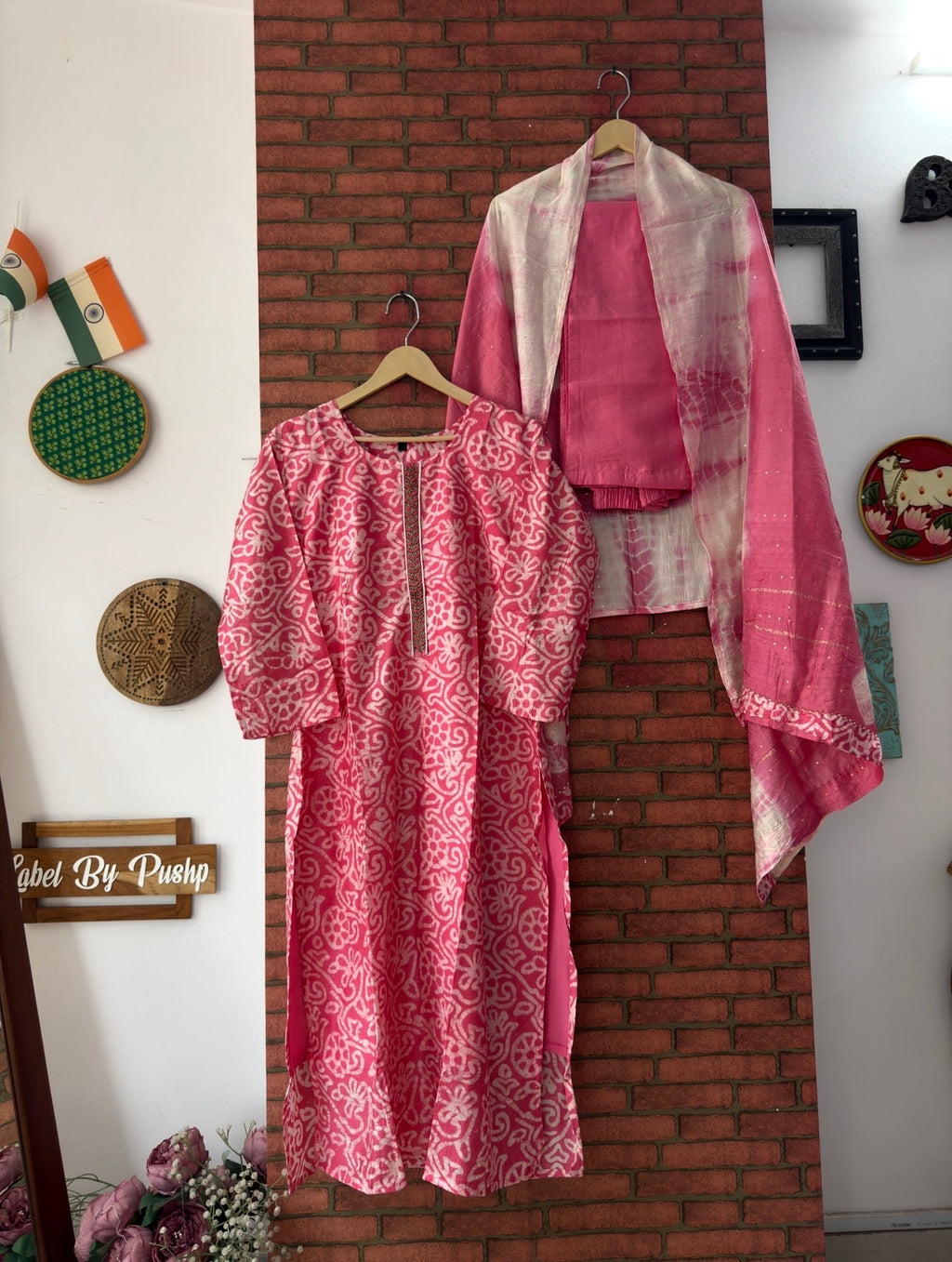 Pink Batik Suit |With lining| Cotton Silk