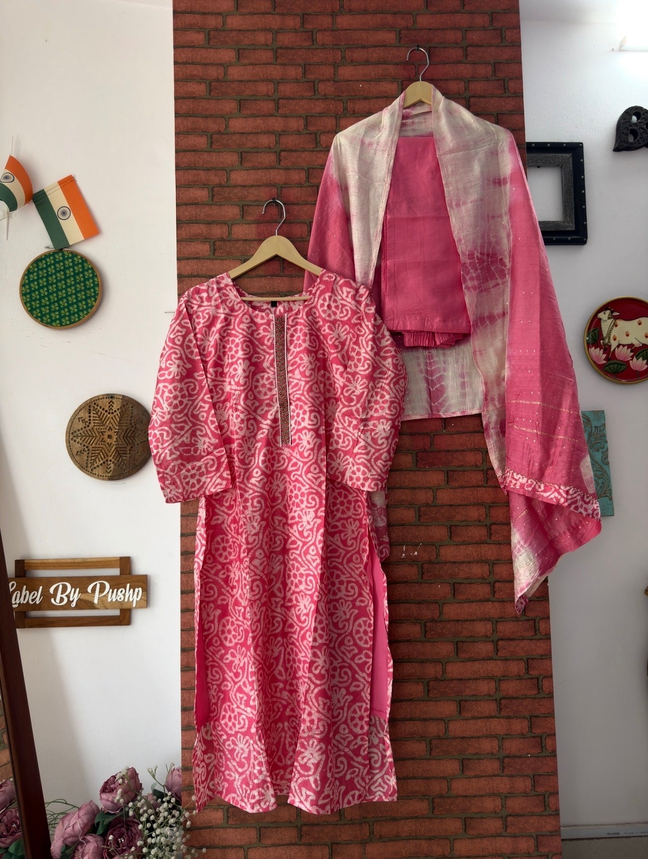 Pink Batik Suit |With lining| Cotton Silk