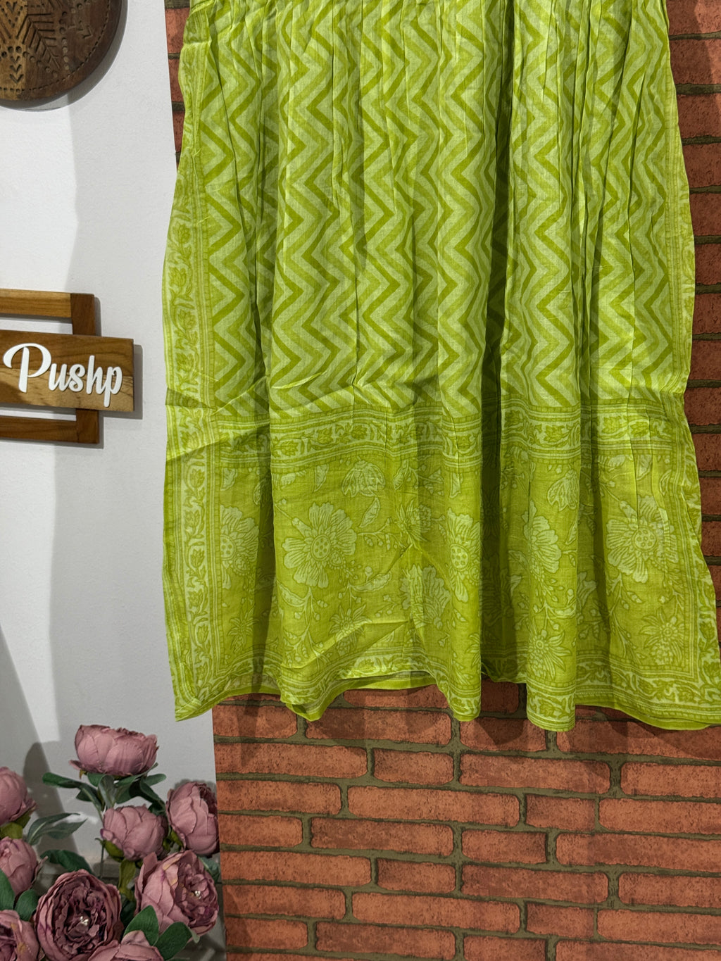 Green Kurta/Dress | Cotton | With Lining