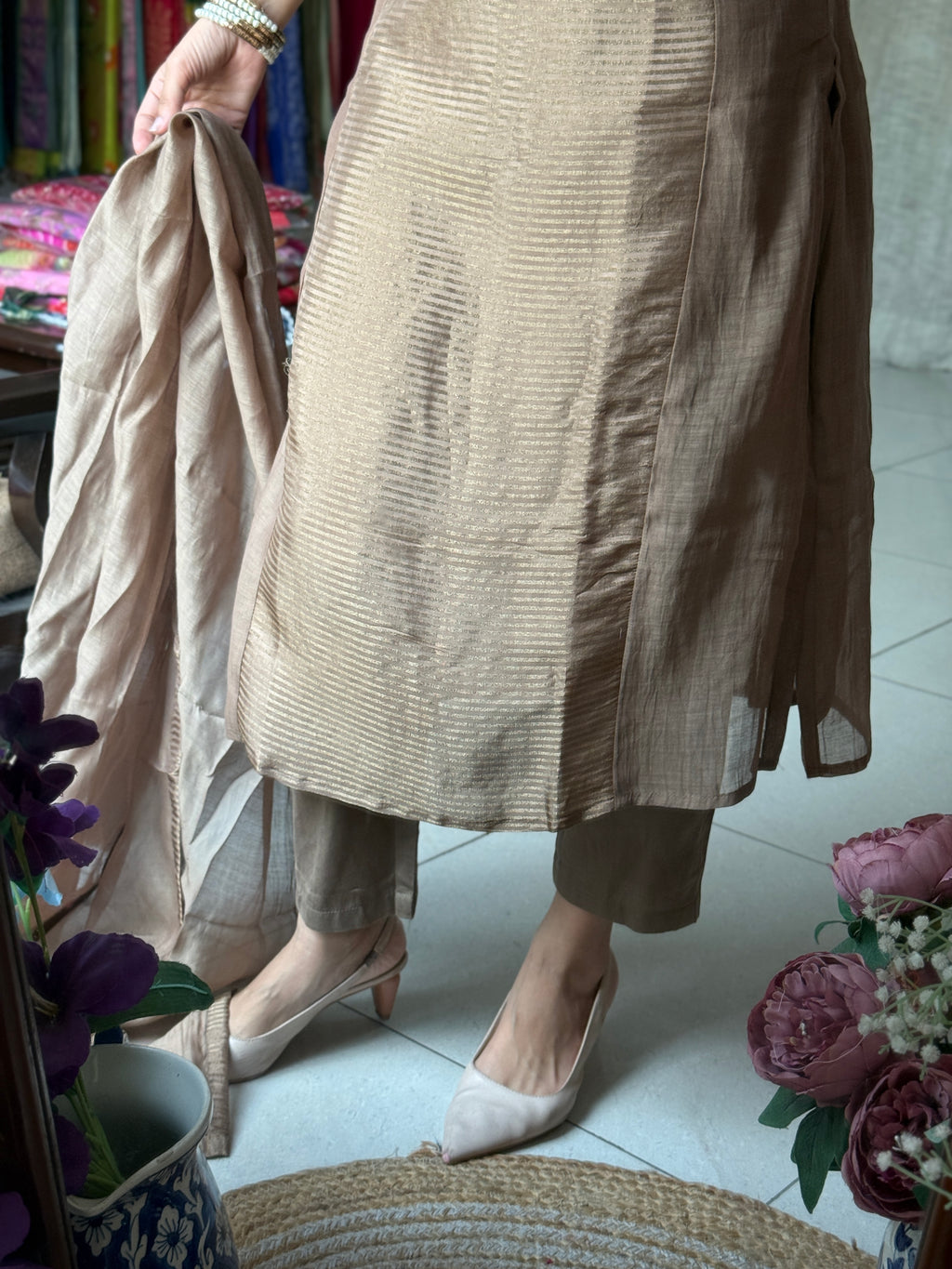 Premium Mul Chanderi Suit | Handloom Zari Beauty | Cotton lining| With Duppata|Classy & Elegant Suit Set