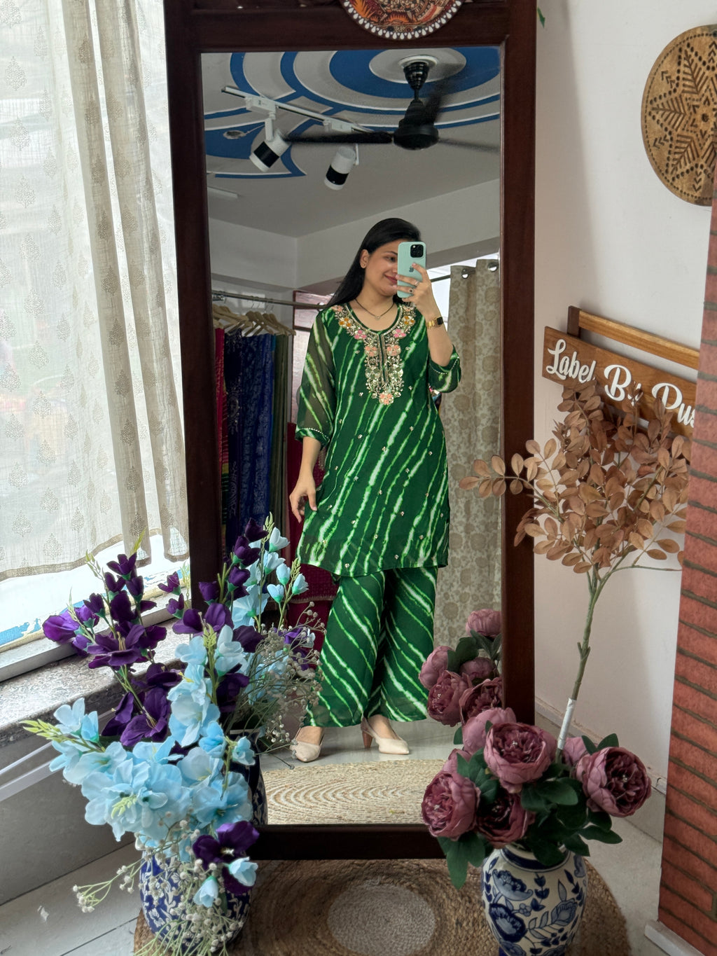 Festive Special Handwork Co Ord Set with cotton lining in top and bottom