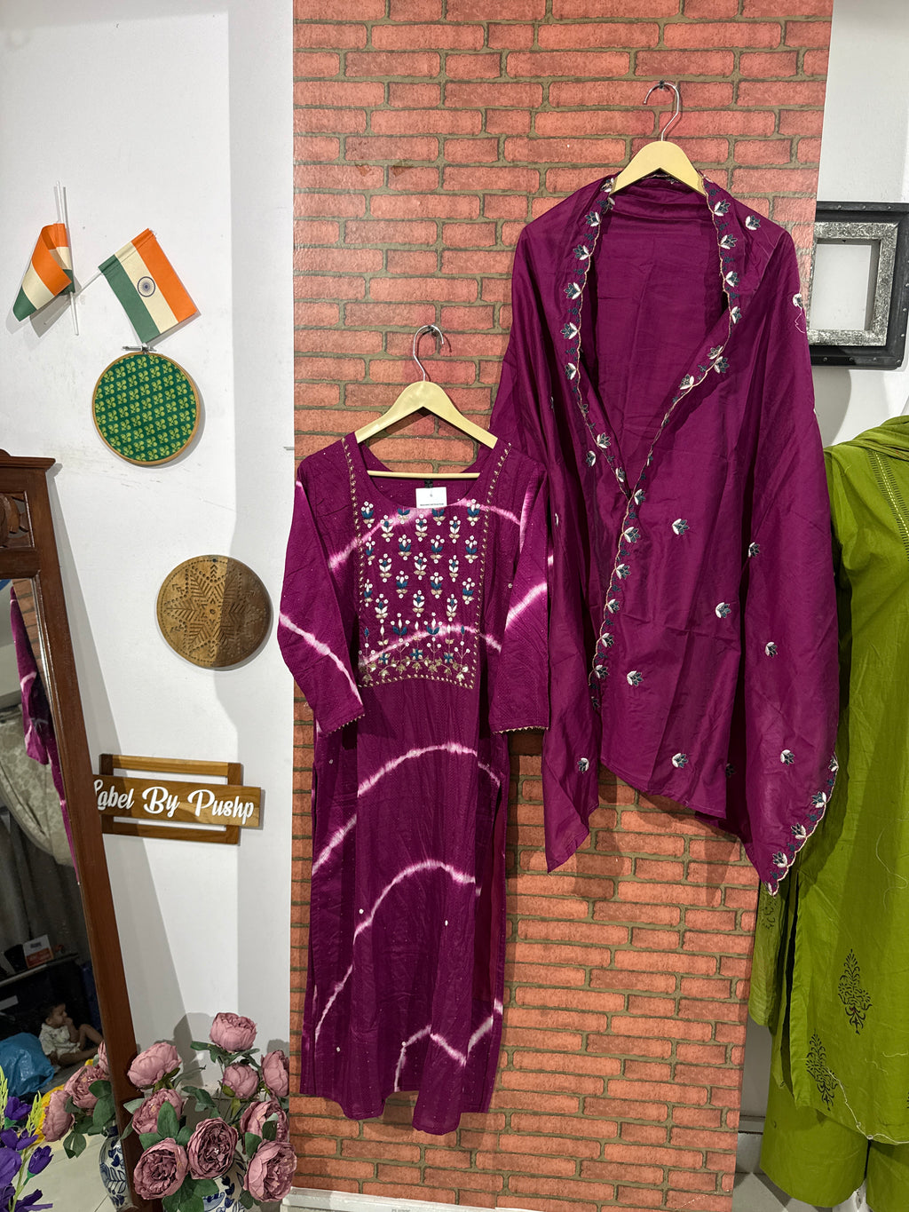 Purple Suit Set | Silk cotton  | With lining| Embroidered|