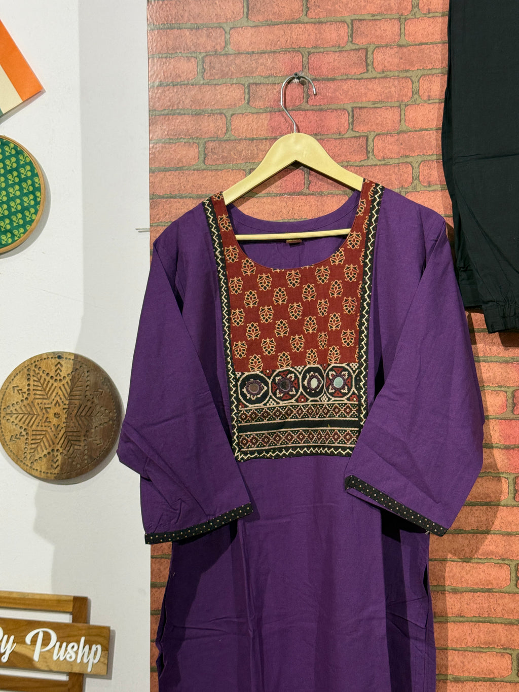 Purple Kurta Pant Set| Ajrakh| Cotton