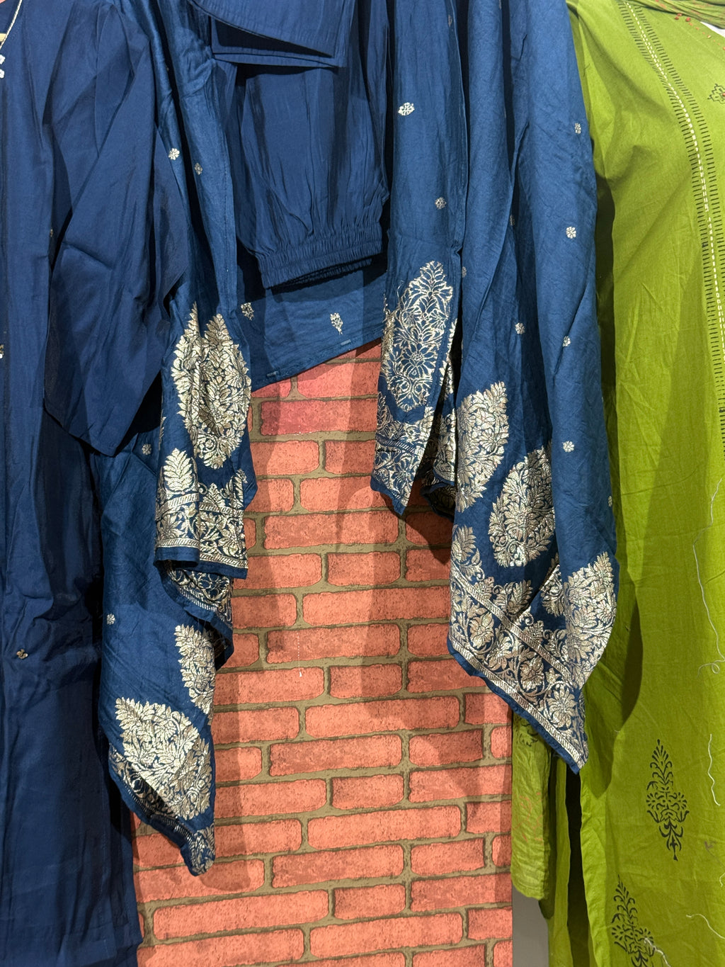 Blue Suit Set | Embroidered | Cotton Silk| With lining