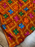 Orange Phulkari Duppata