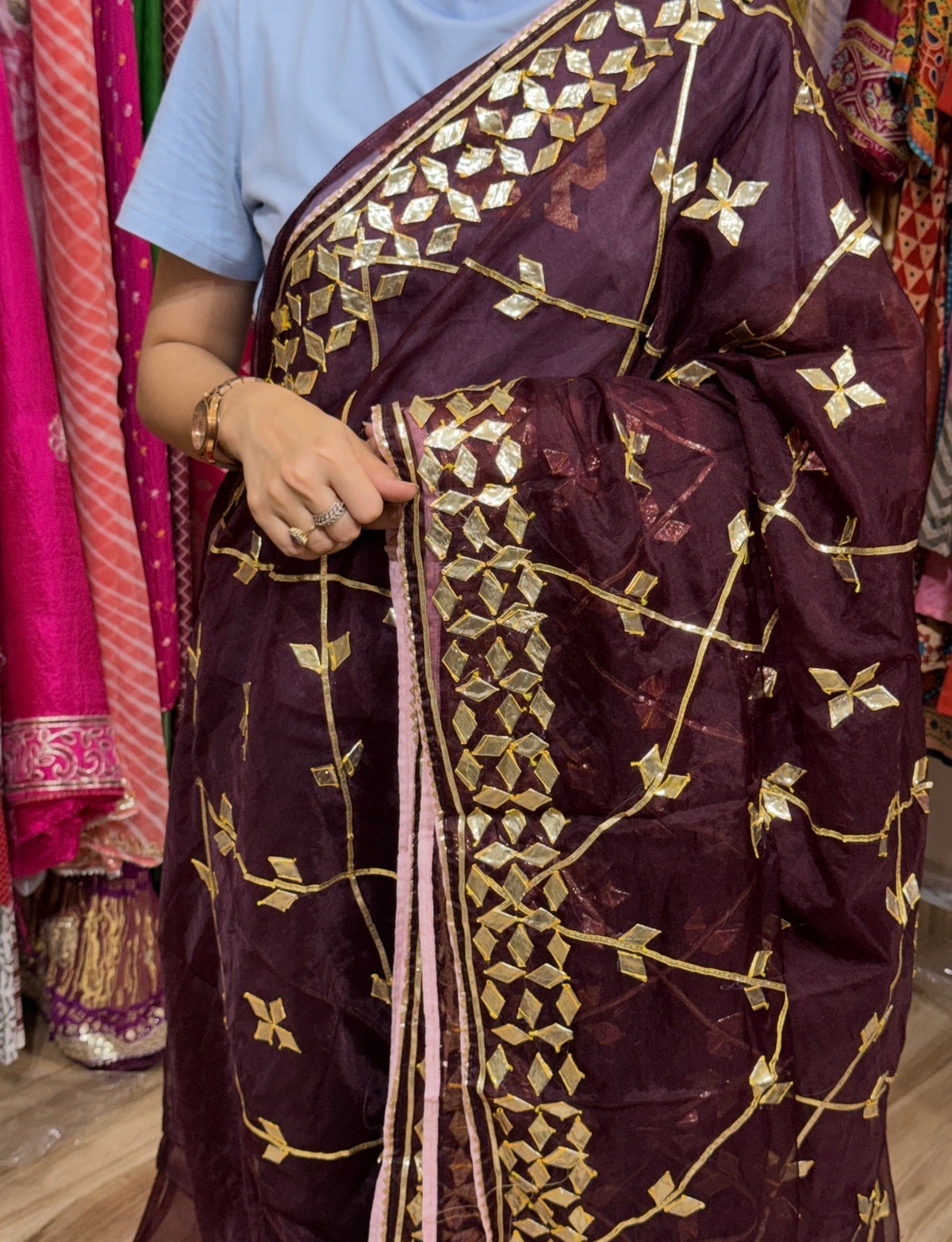 Sale Saree | without blouse| Organza | Gotta patti