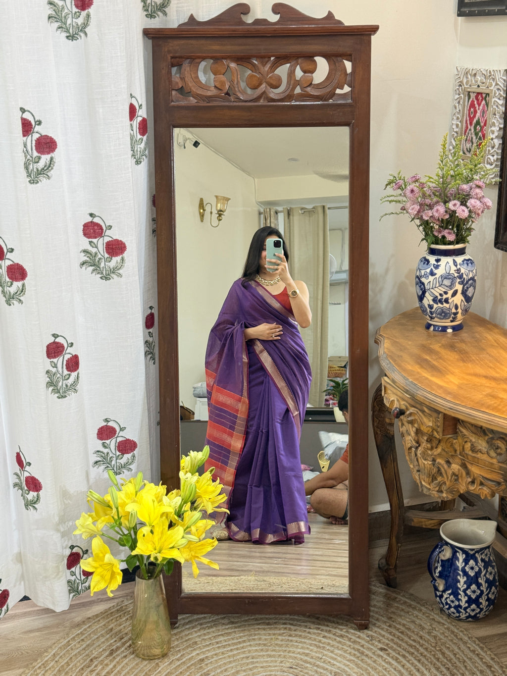 Maheshwari Silk Cotton Saree | With blouse