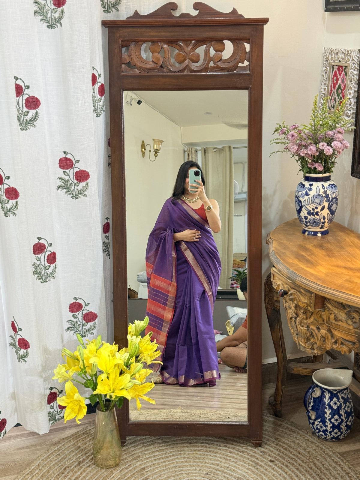Maheshwari Silk Cotton Saree | With blouse