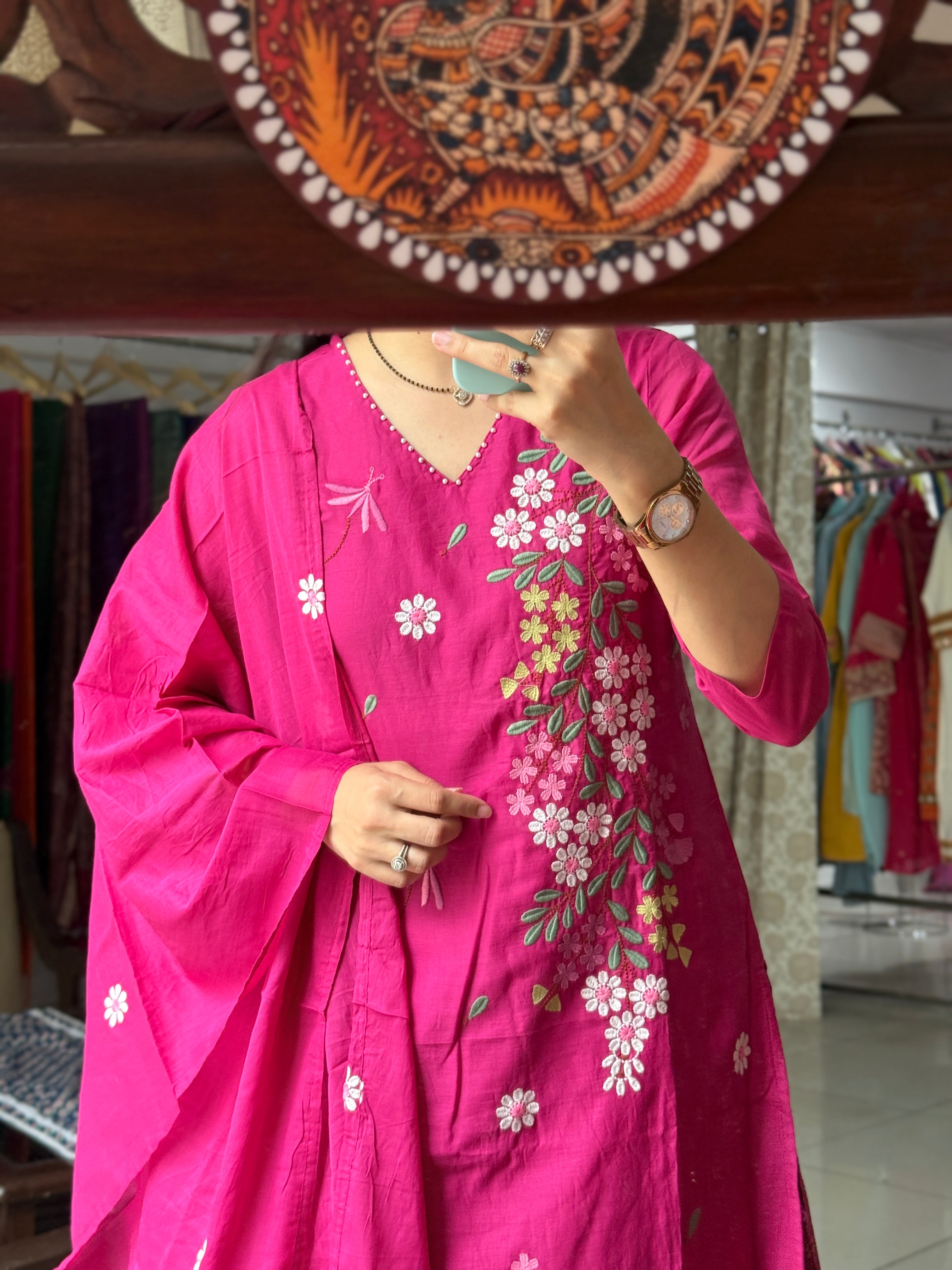 Mul cotton| Embroidered Suit | Duppata | cotton lining