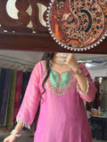 Rakhi Special Handwork Sharara Suit | Hand embroidered | With lining in top and bottom | dual tone Duppata|Tissue Shimmer